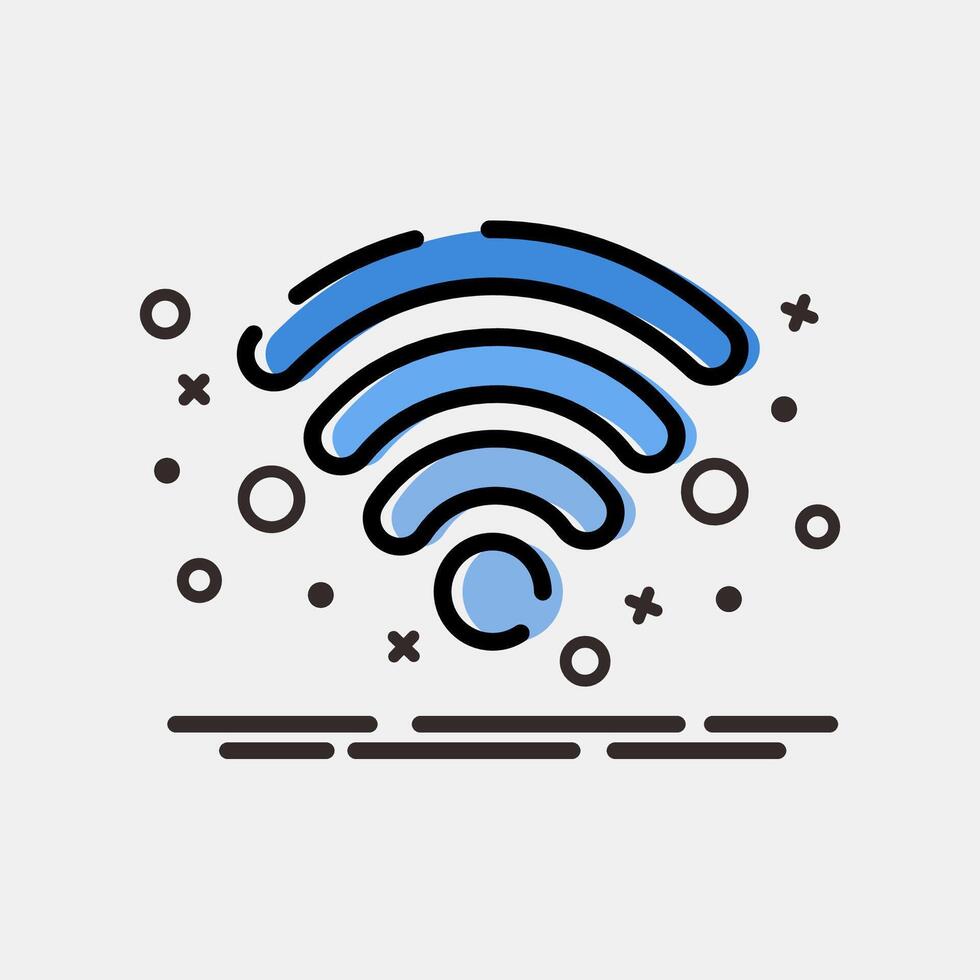Icon wifi. Internet network elements. Icon in MBE style. vector