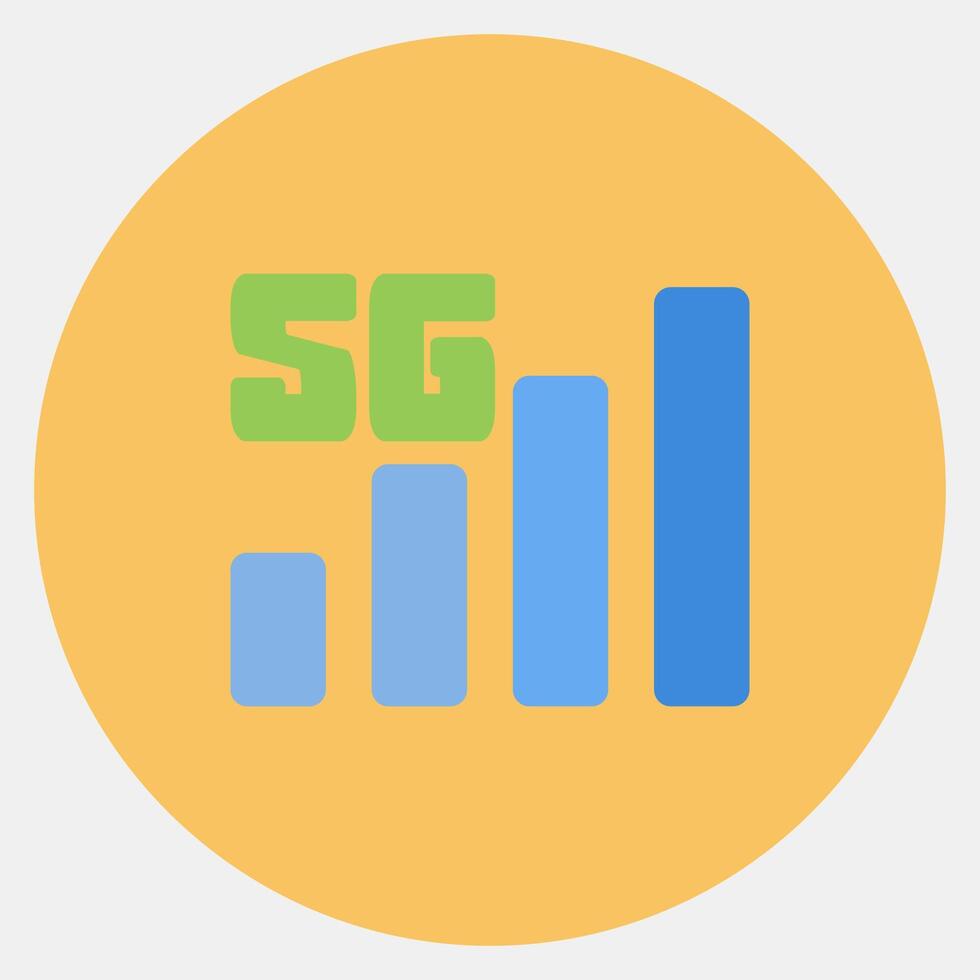 Icon 5g. Internet network elements. Icon in color mate style. vector