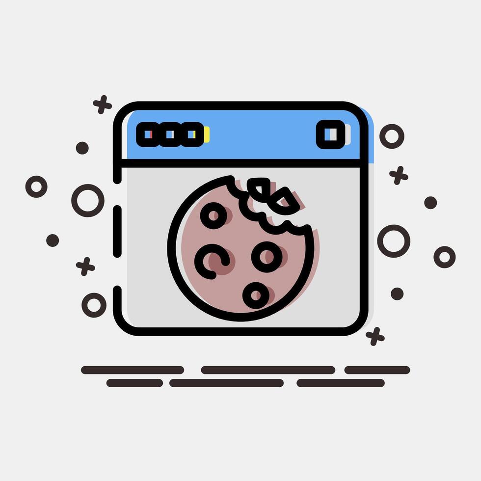 Icon cookies. Internet network elements. Icon in MBE style. vector