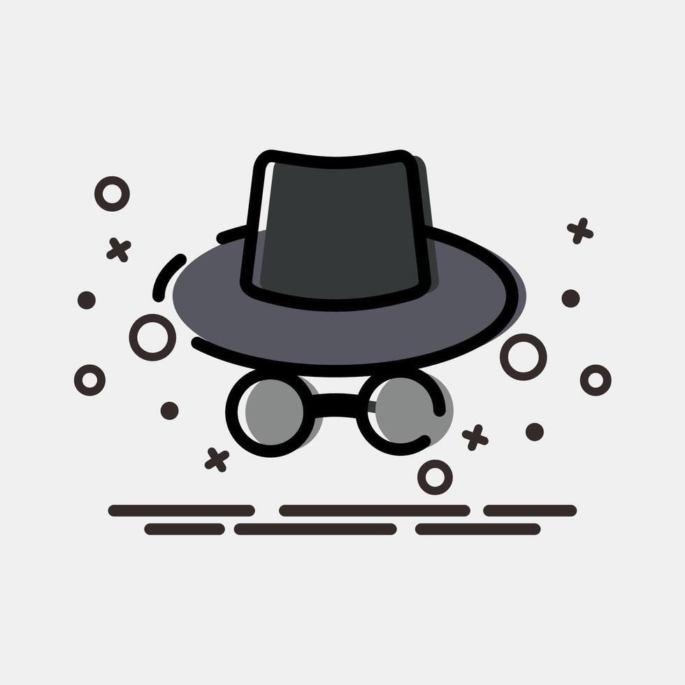 Icon incognito mode. Internet network elements. Icon in MBE style. vector