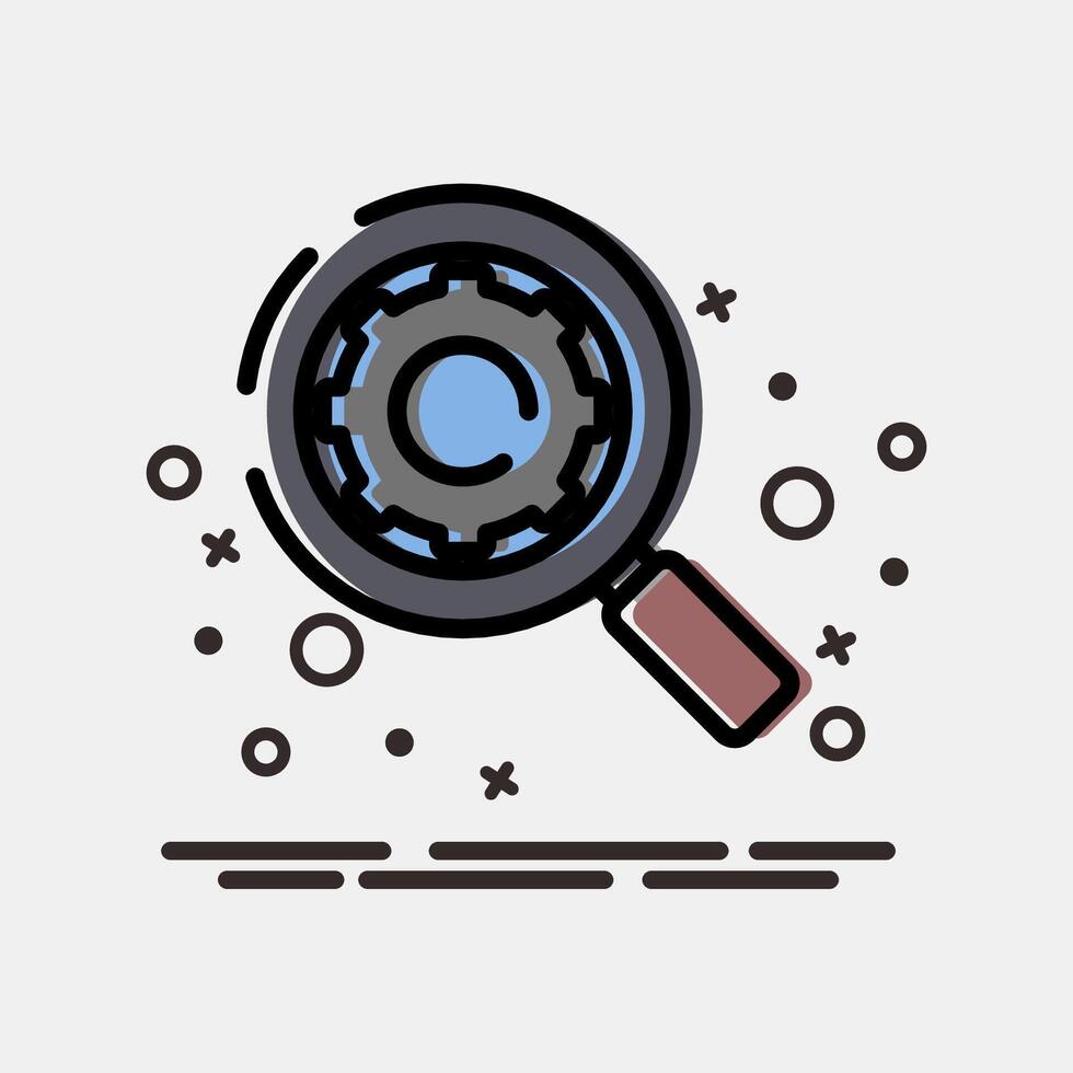 Icon search engine. Internet network elements. Icon in MBE style. vector