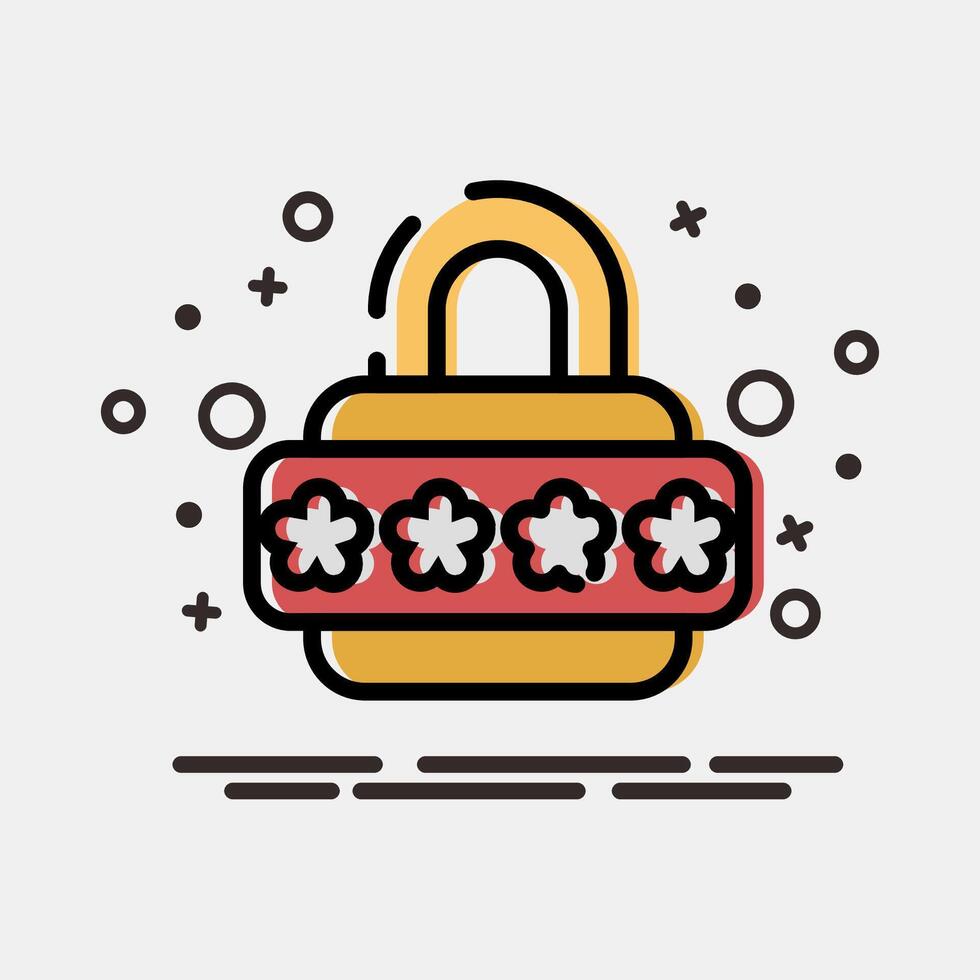 Icon password. Internet network elements. Icon in MBE style. vector