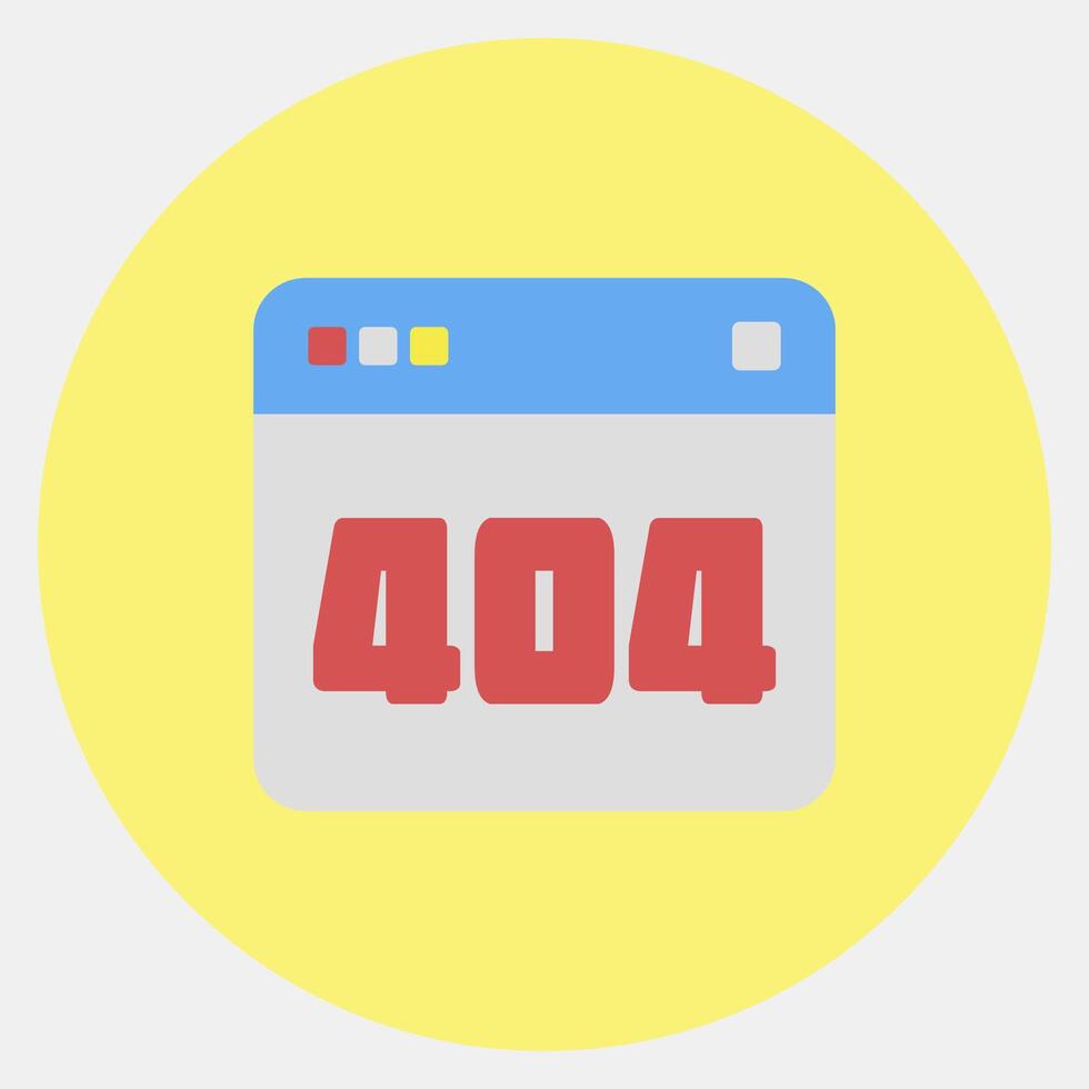 Icon error 404. Internet network elements. Icon in color mate style. vector