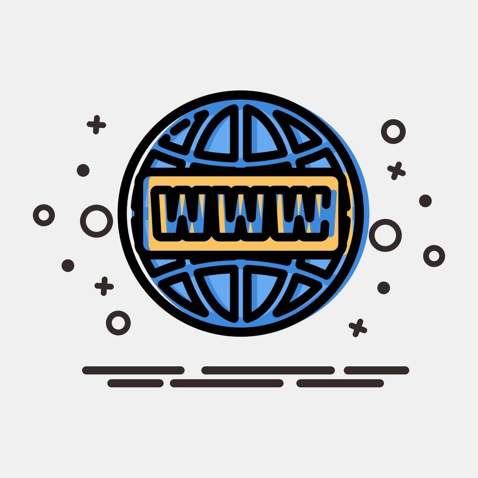 Icon domain name. Internet network elements. Icon in MBE style. vector