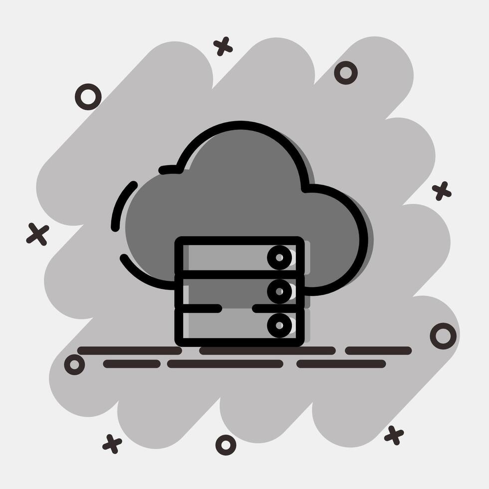 Icon cloud storage. Internet network elements. Icon in comic style. vector