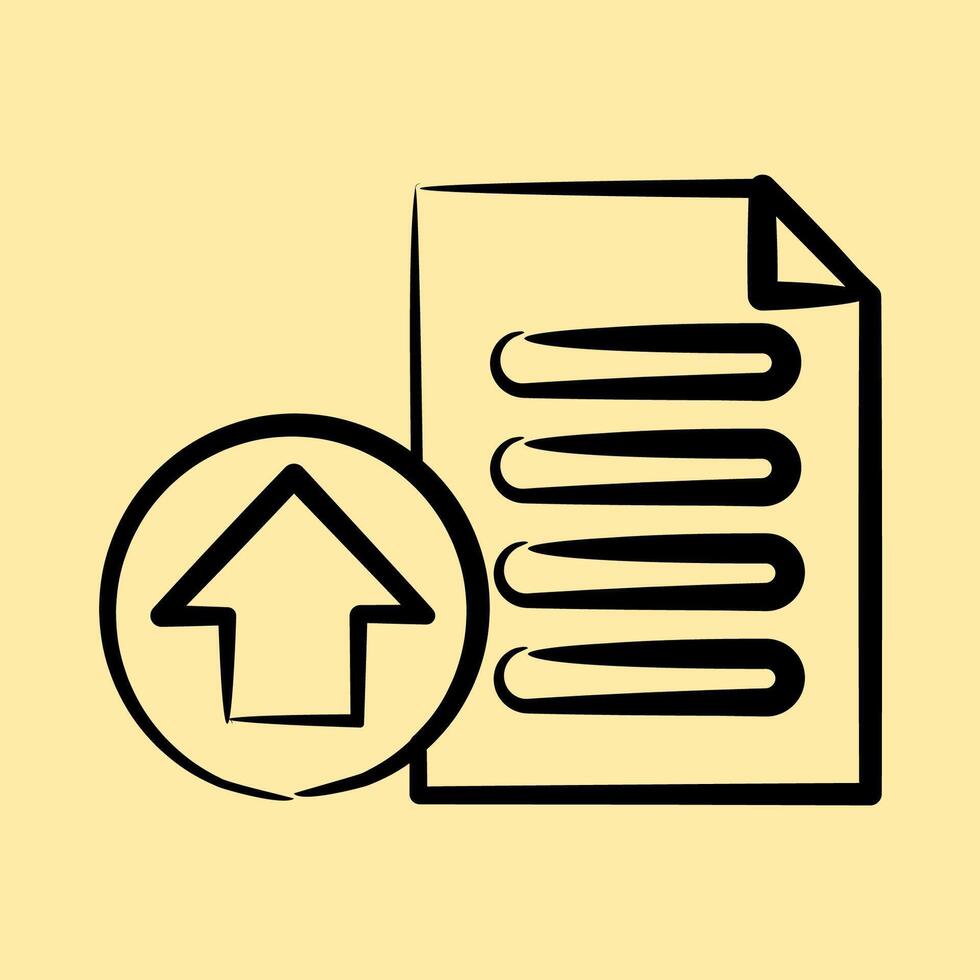 Icon upload. Internet network elements. Icon in hand drawn style. vector