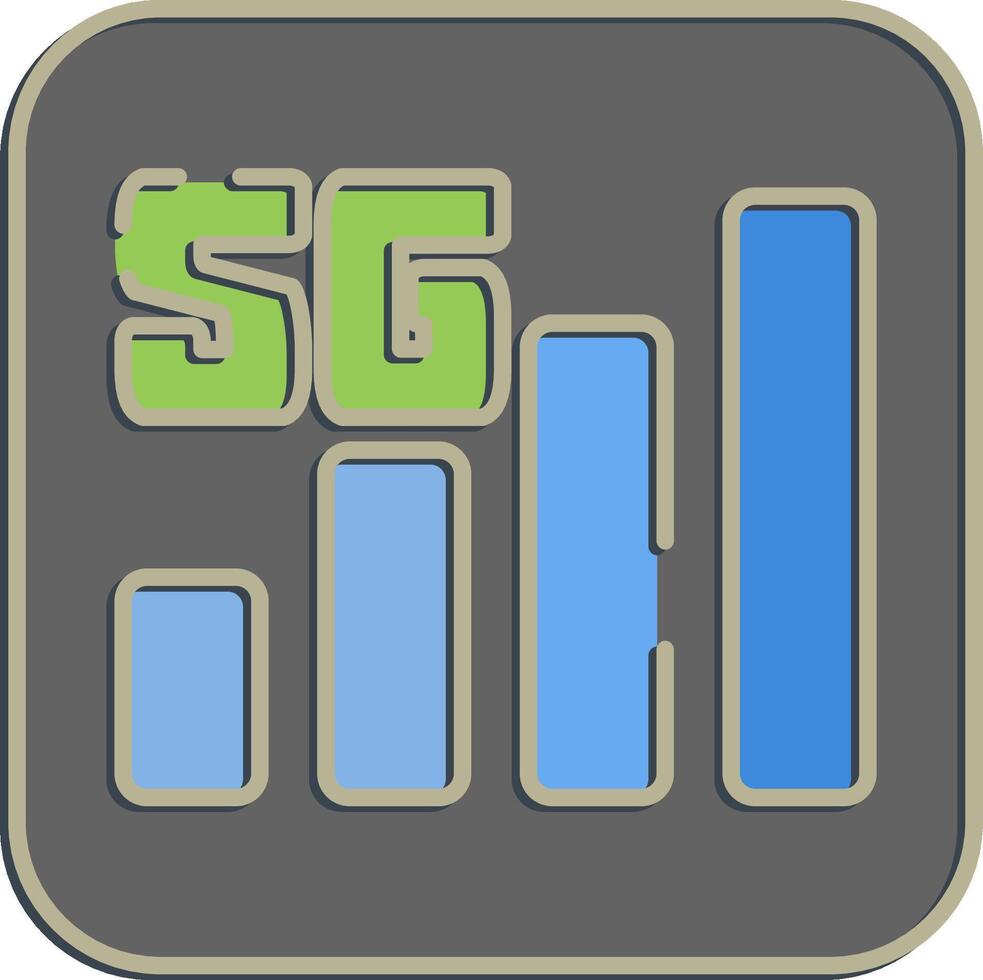 Icon 5g. Internet network elements. Icon in embossed style. vector