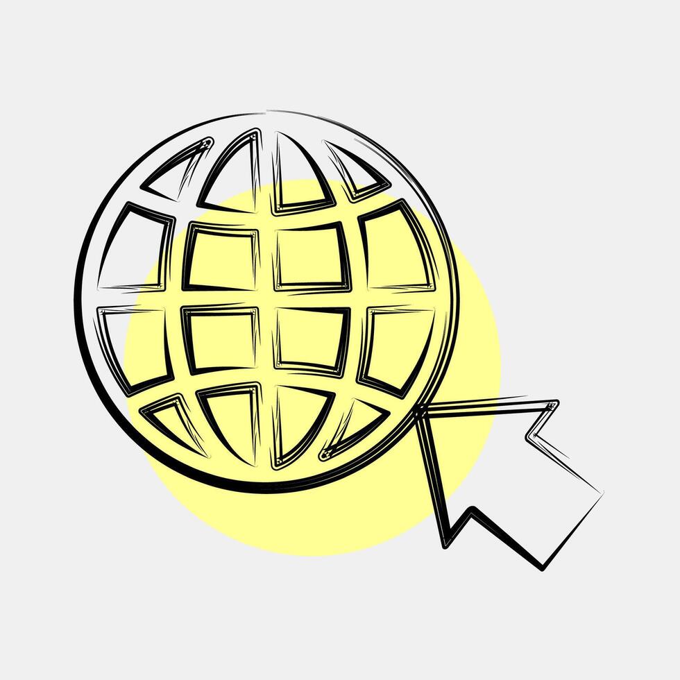 Icon internet. Internet network elements. Icon in color spot style. vector