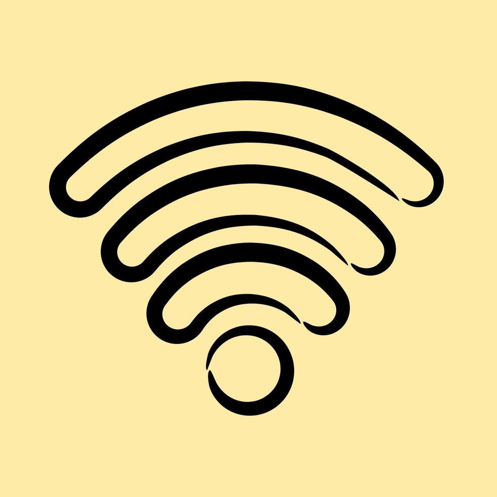 Icon wifi. Internet network elements. Icon in hand drawn style. vector