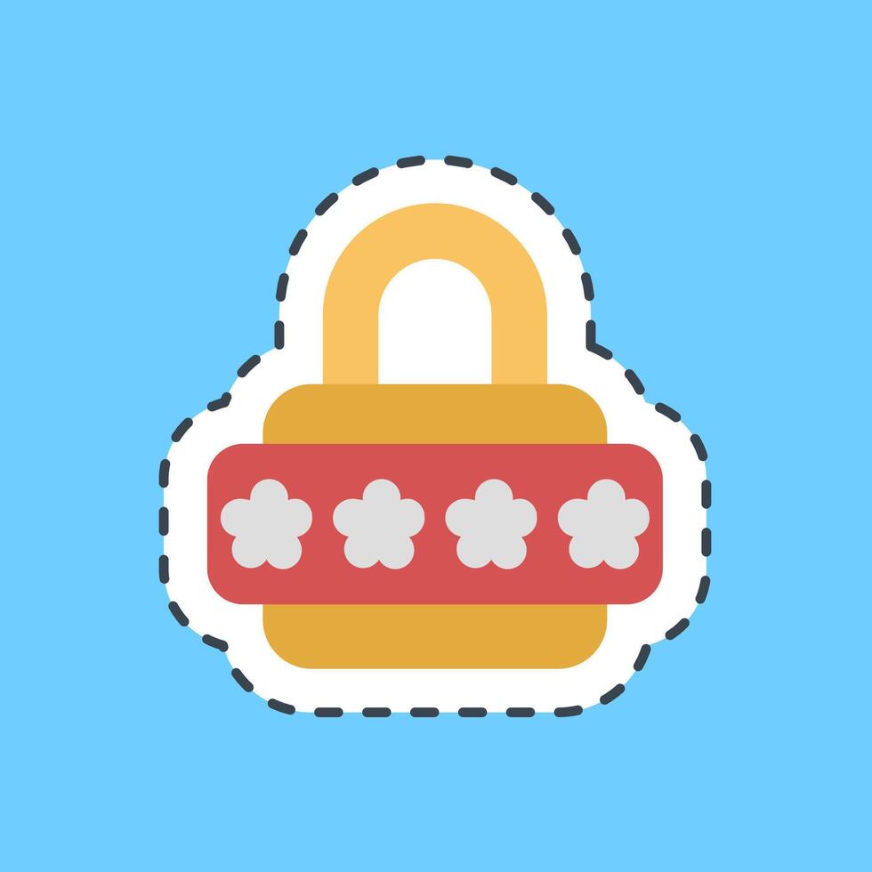 corte línea pegatina contraseña. Internet red elementos. vector