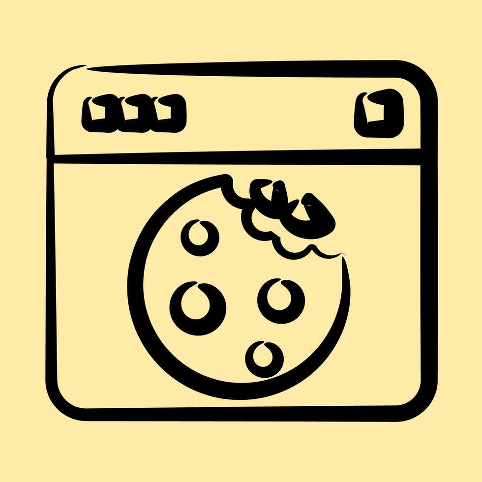 Icon cookies. Internet network elements. Icon in hand drawn style. vector