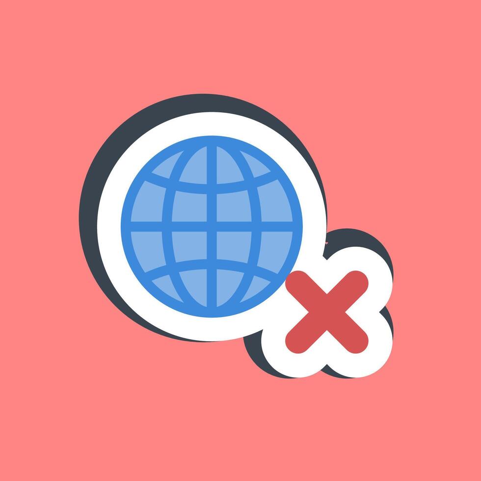 Sticker no internet. Internet network elements. vector