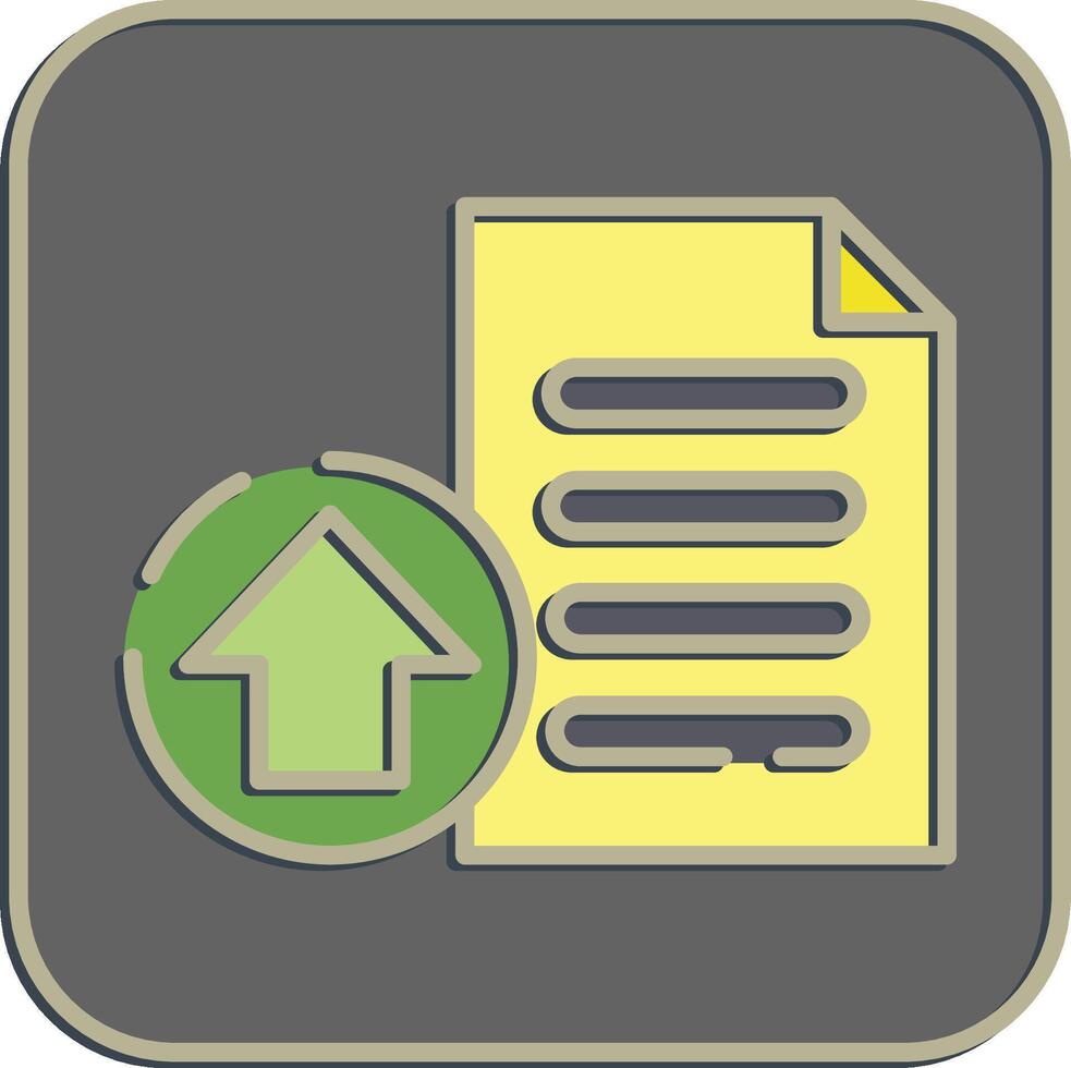 Icon upload. Internet network elements. Icon in embossed style. vector
