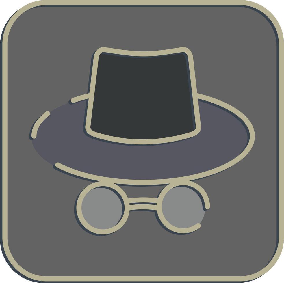 Icon incognito mode. Internet network elements. Icon in embossed style. vector