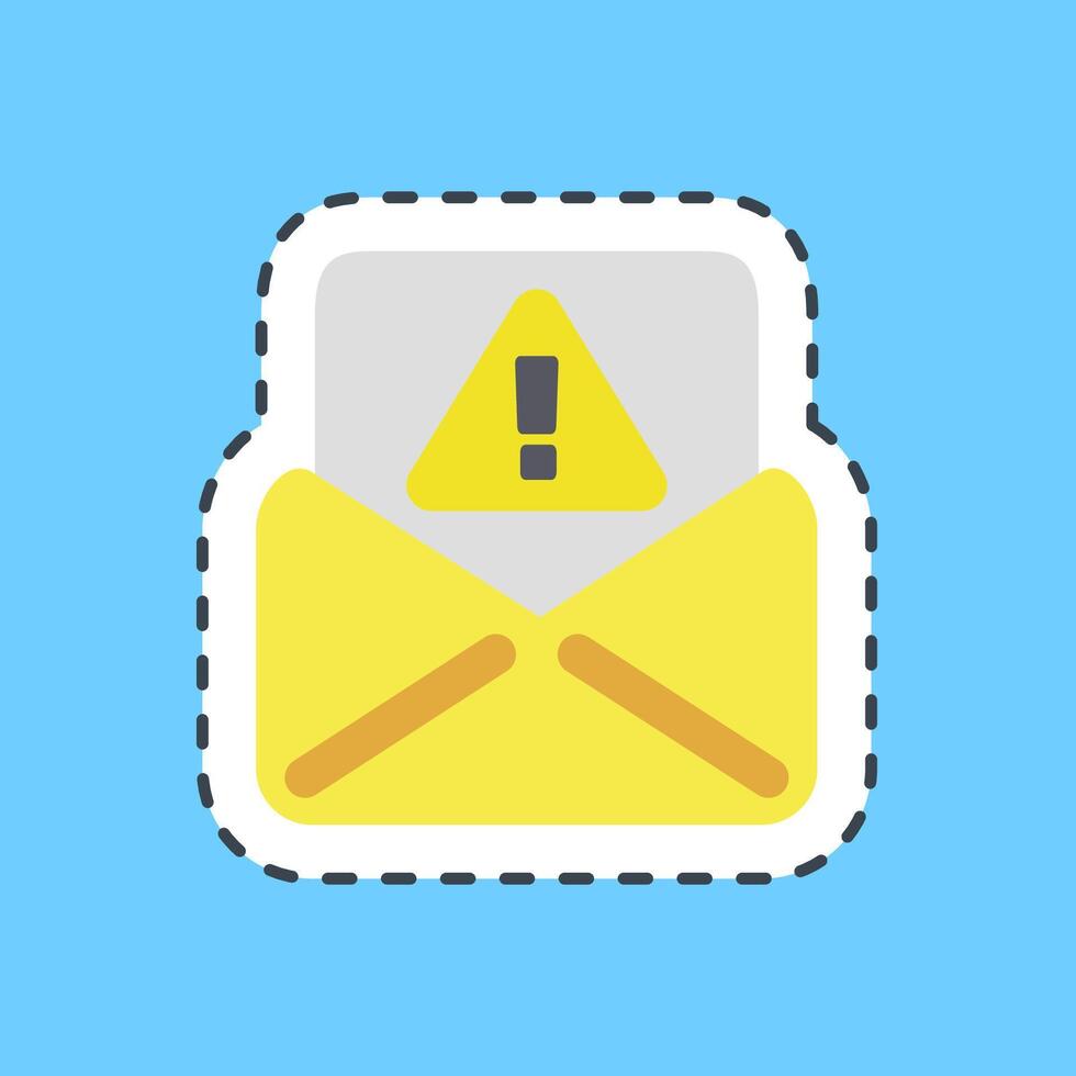 Cutting line sticker spam. Internet network elements. vector