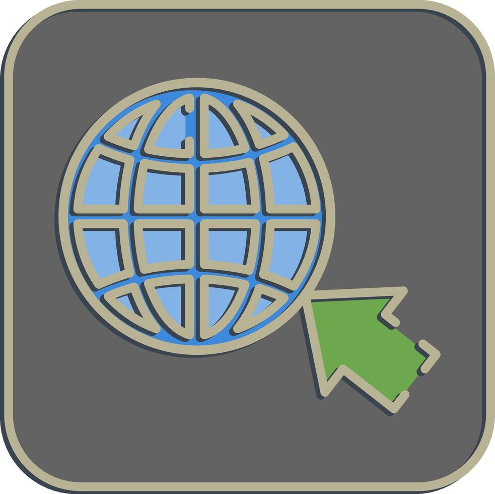 Icon internet. Internet network elements. Icon in embossed style. vector