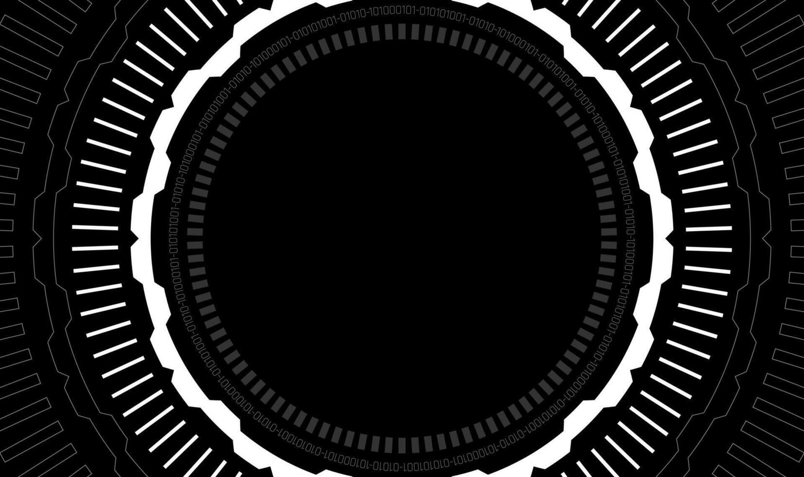 Abstract circle radar tech on black background. Futuristic Tech circular Line with Center Focus. vector