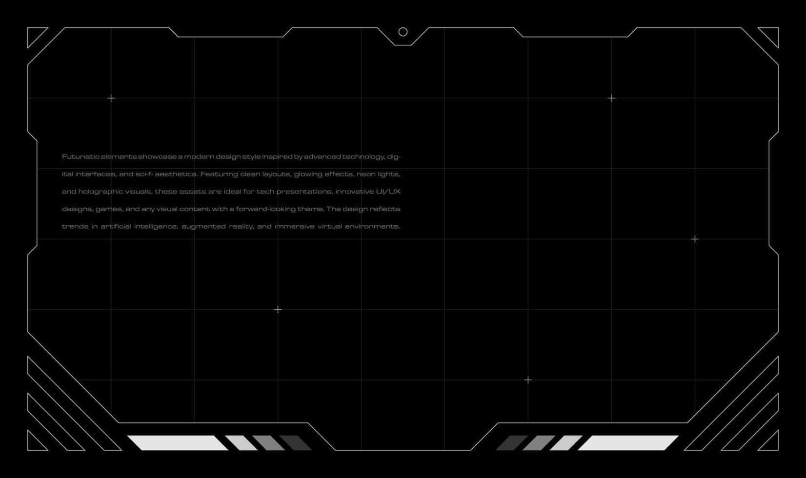 Futuristic Minimal UI Composition. Modern HUD Screen Display. Digital Interface for Sci-Fi Content vector