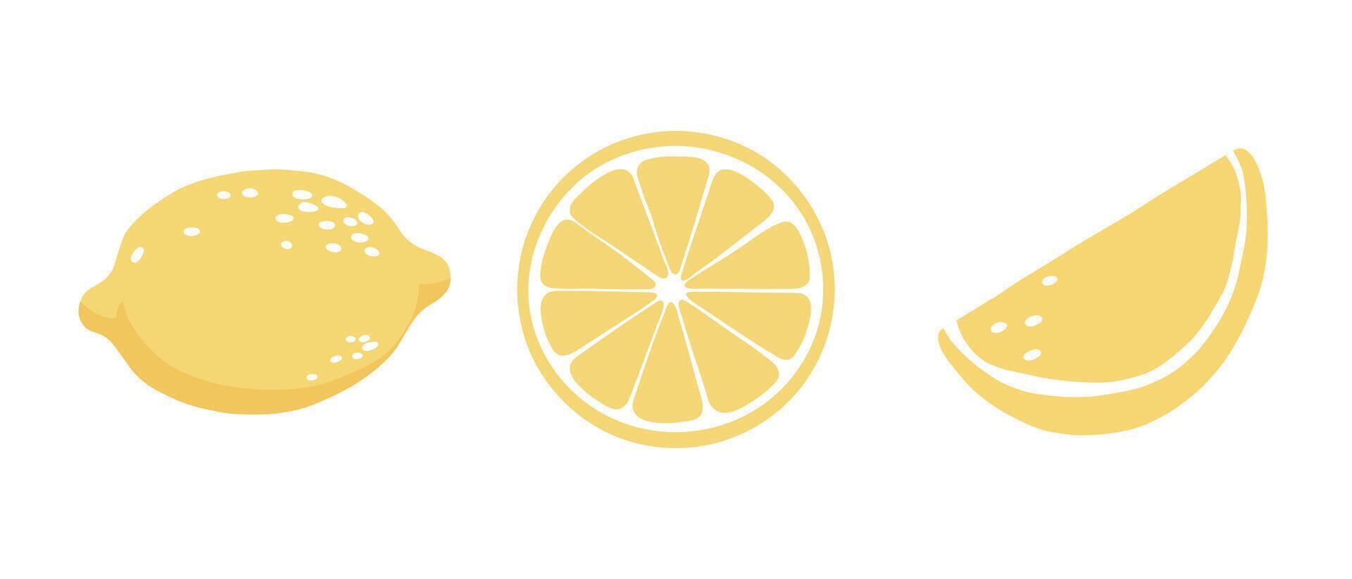 Minimalist lemon illustrations for fresh citrus design. Lemon is ideal for healthy food and summer projects vector