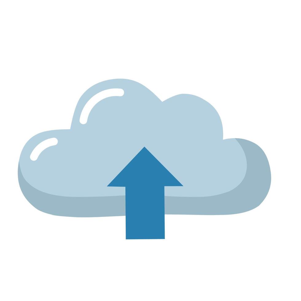 illustration of cloud upload symbol. Ideal for data storage, cloud computing, internet services, and digital file management visuals vector