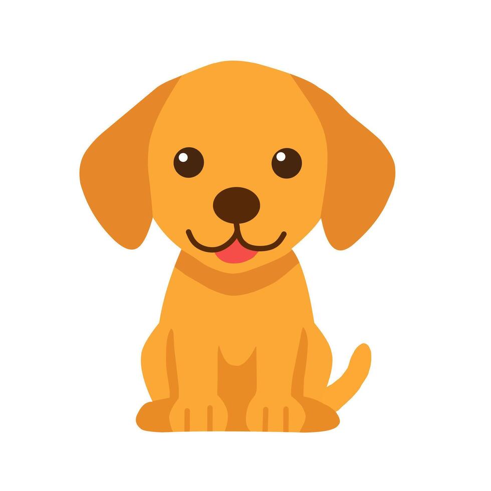 Adorable cartoon-style puppy illustration with a happy expression. Perfect for pet-themed designs, childrens books, stickers, and educational materials vector