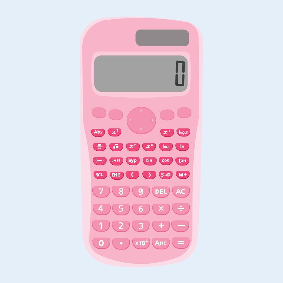 Scientific Calculator with Trigonometry Functions for School Math and Engineering Use vector
