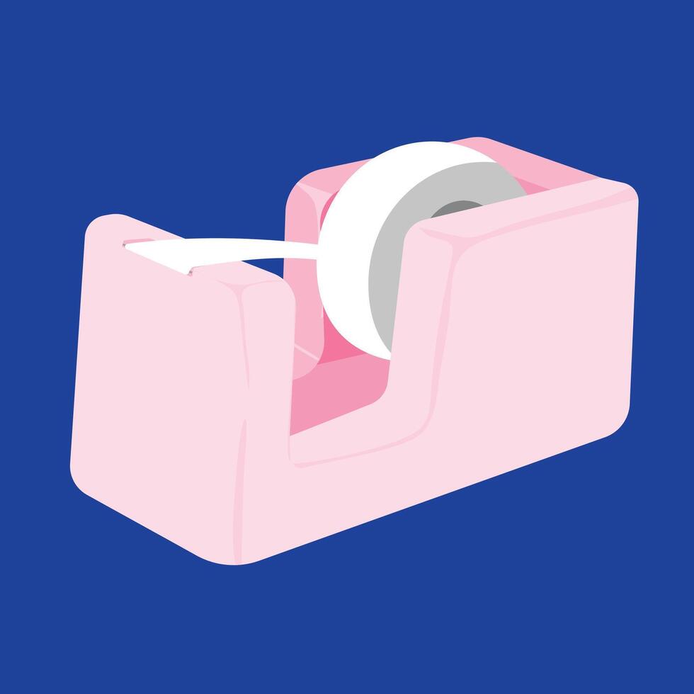 Tape Dispenser with Clear Adhesive Tape for Office and School Desk Organization vector