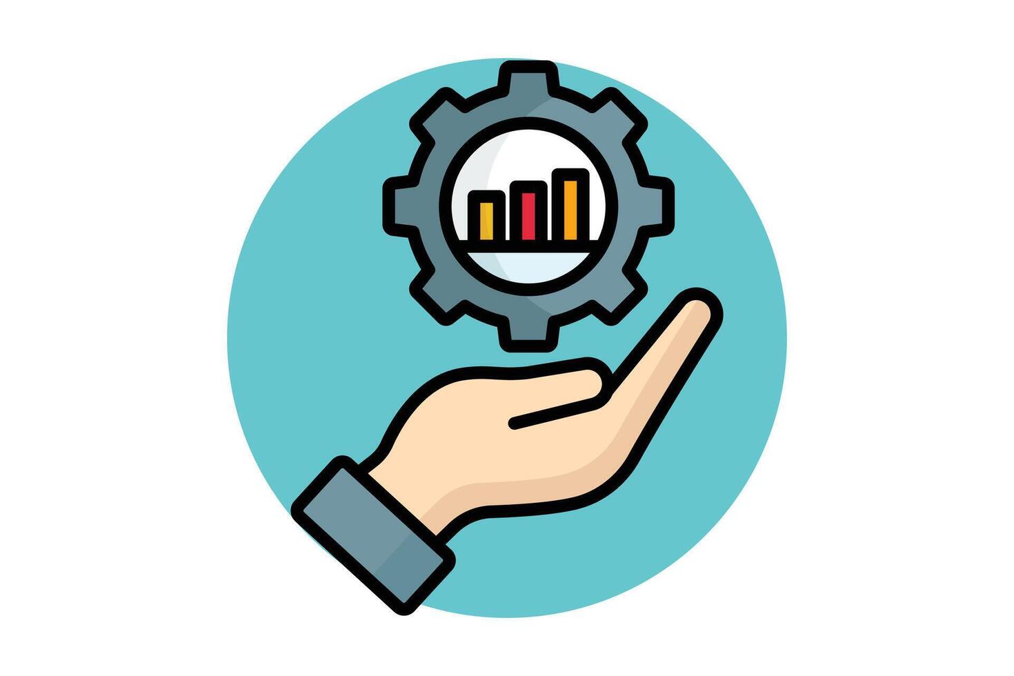 Impact icon. colored outline icon style. icon related to branding. business elements illustration vector