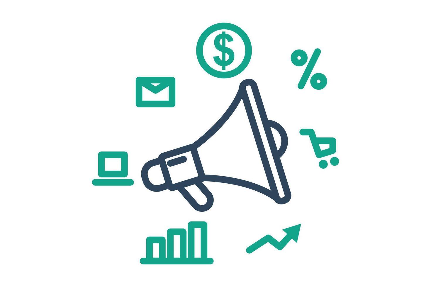 Marketing icon. line icon style. icon related to branding. business elements illustration vector