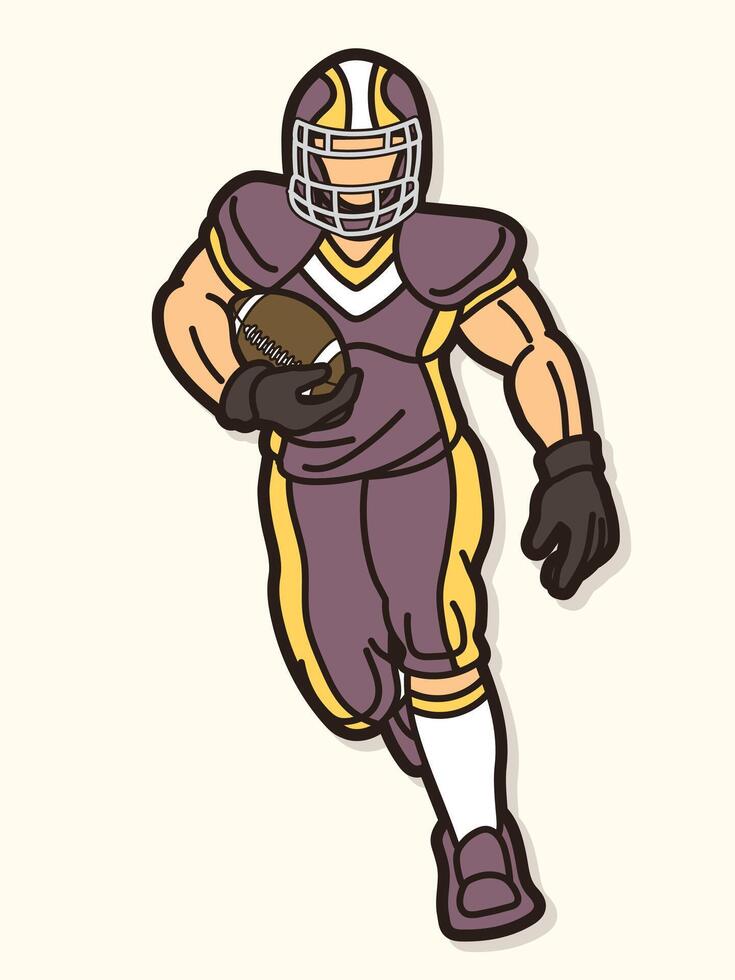 American Football Player Running Cartoon vector
