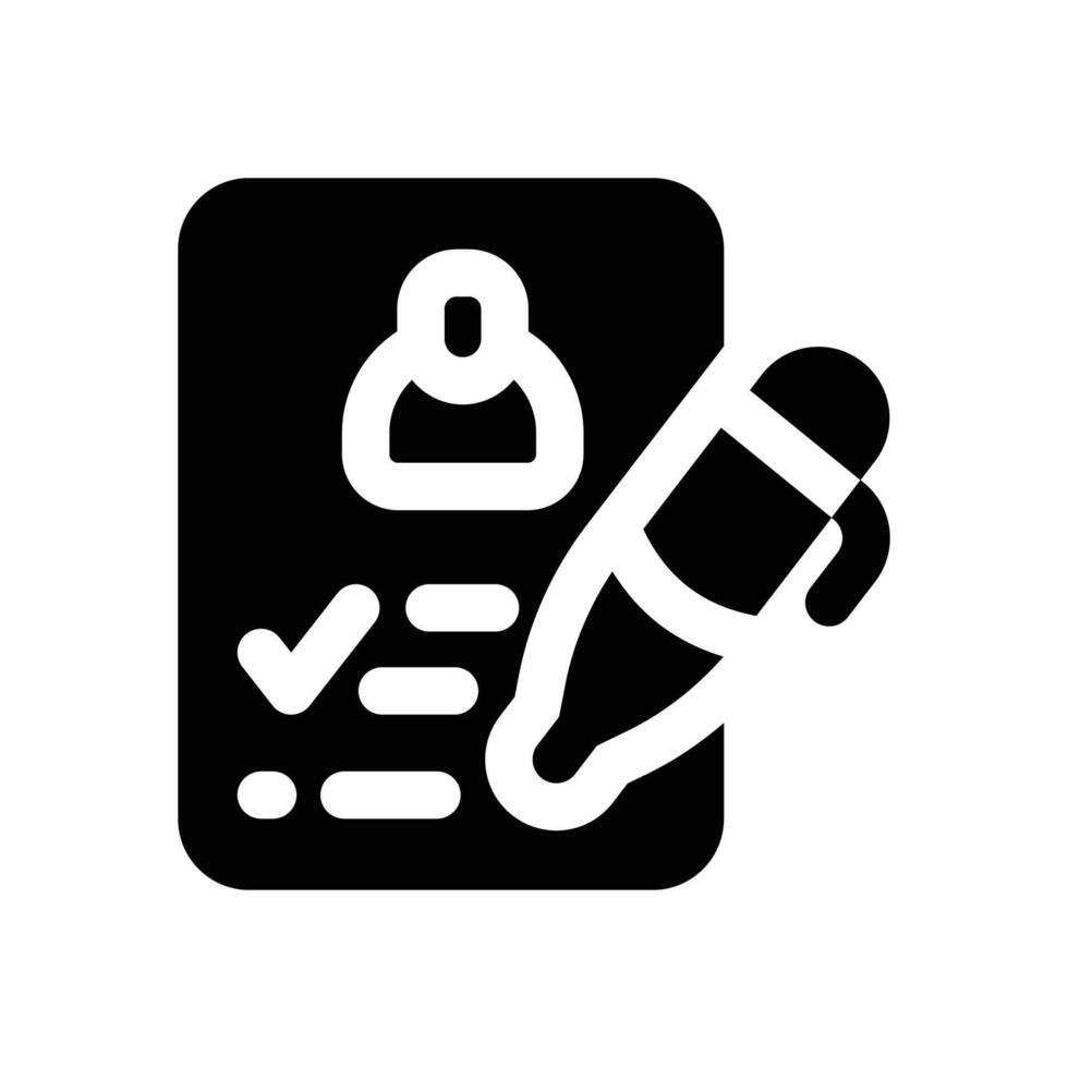 enroll glyph icon. Strong and solid icon for websites and mobile apps. vector