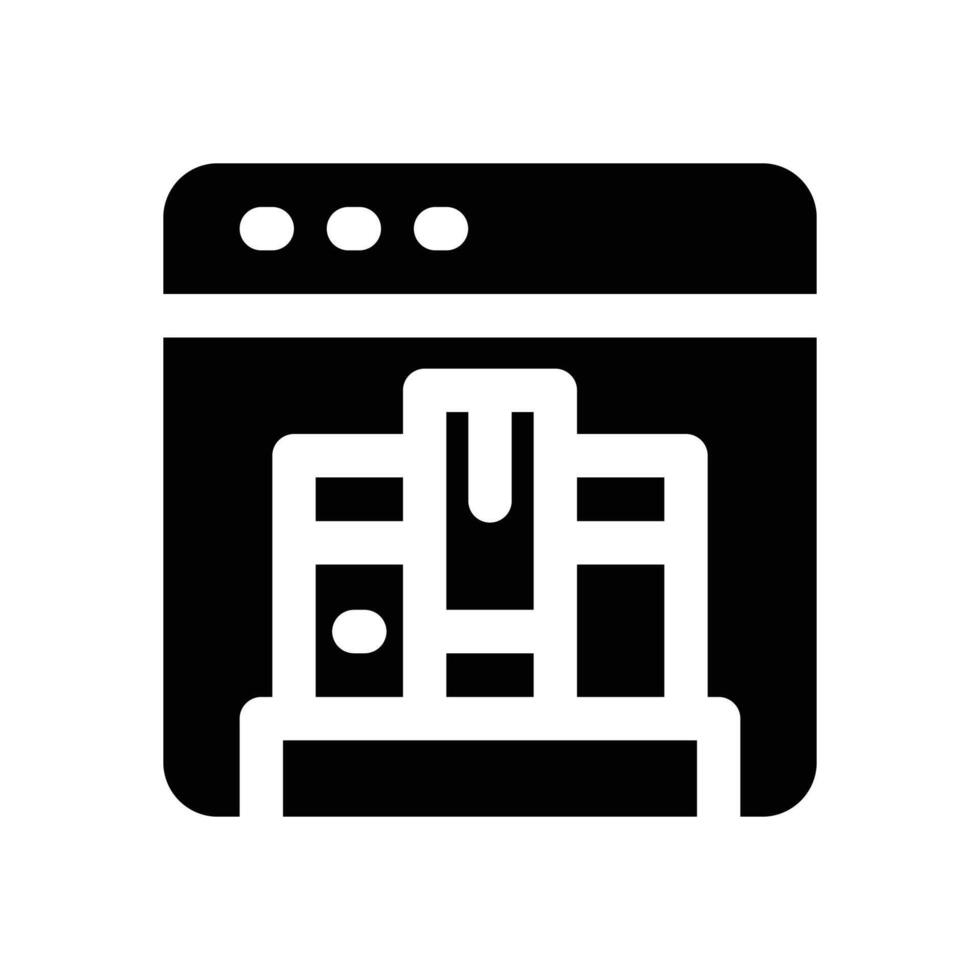 digital library glyph icon. Strong and solid icon for websites and mobile apps. vector