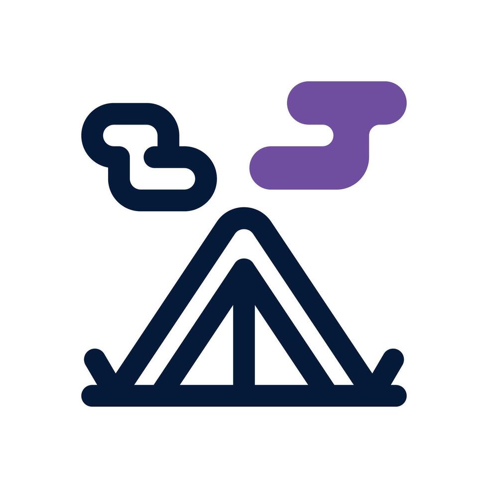 camping tent dual tone icon. Sleek and modern icon for websites and mobile apps. vector
