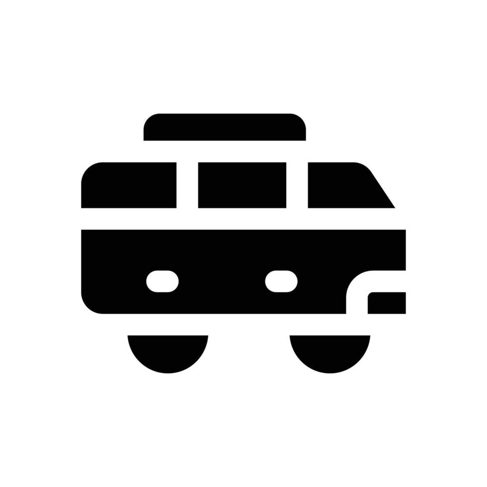 bus glyph icon. Strong and solid icon for websites, mobile interfaces, presentations, and visual branding. High quality and easy to edit. vector