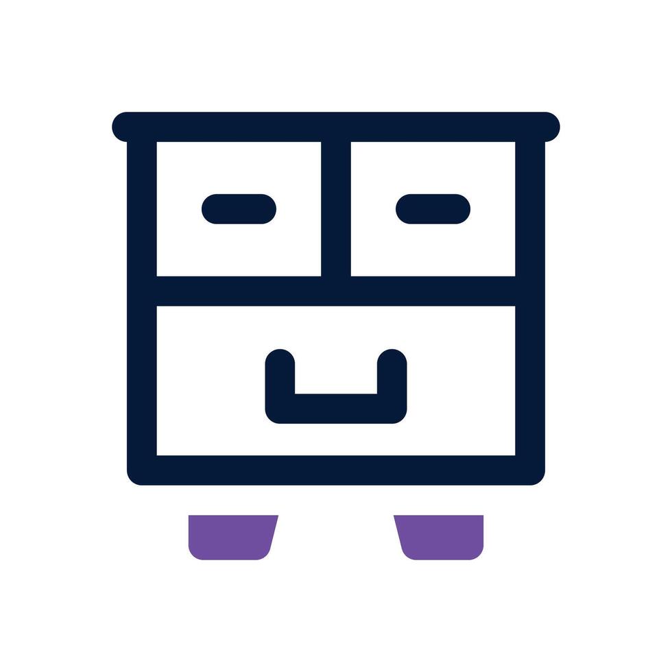 drawer dual tone icon. Sleek and modern icon for websites and mobile apps. vector