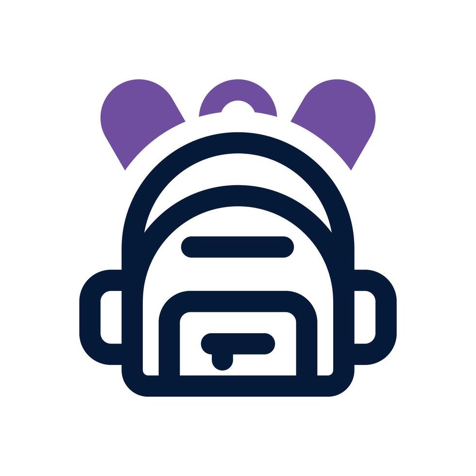 school bag dual tone icon. Sleek and modern icon for websites and mobile apps. vector