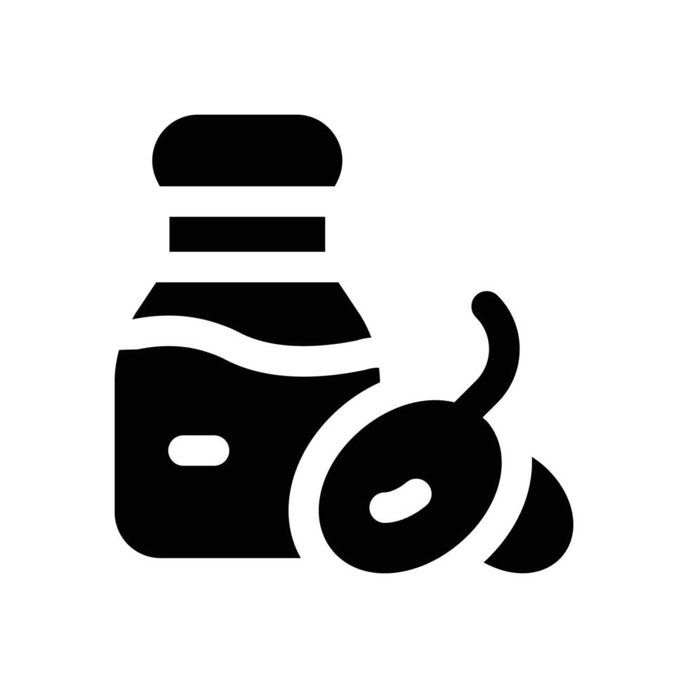 olive oil glyph icon. Strong and solid icon for websites and mobile apps. vector