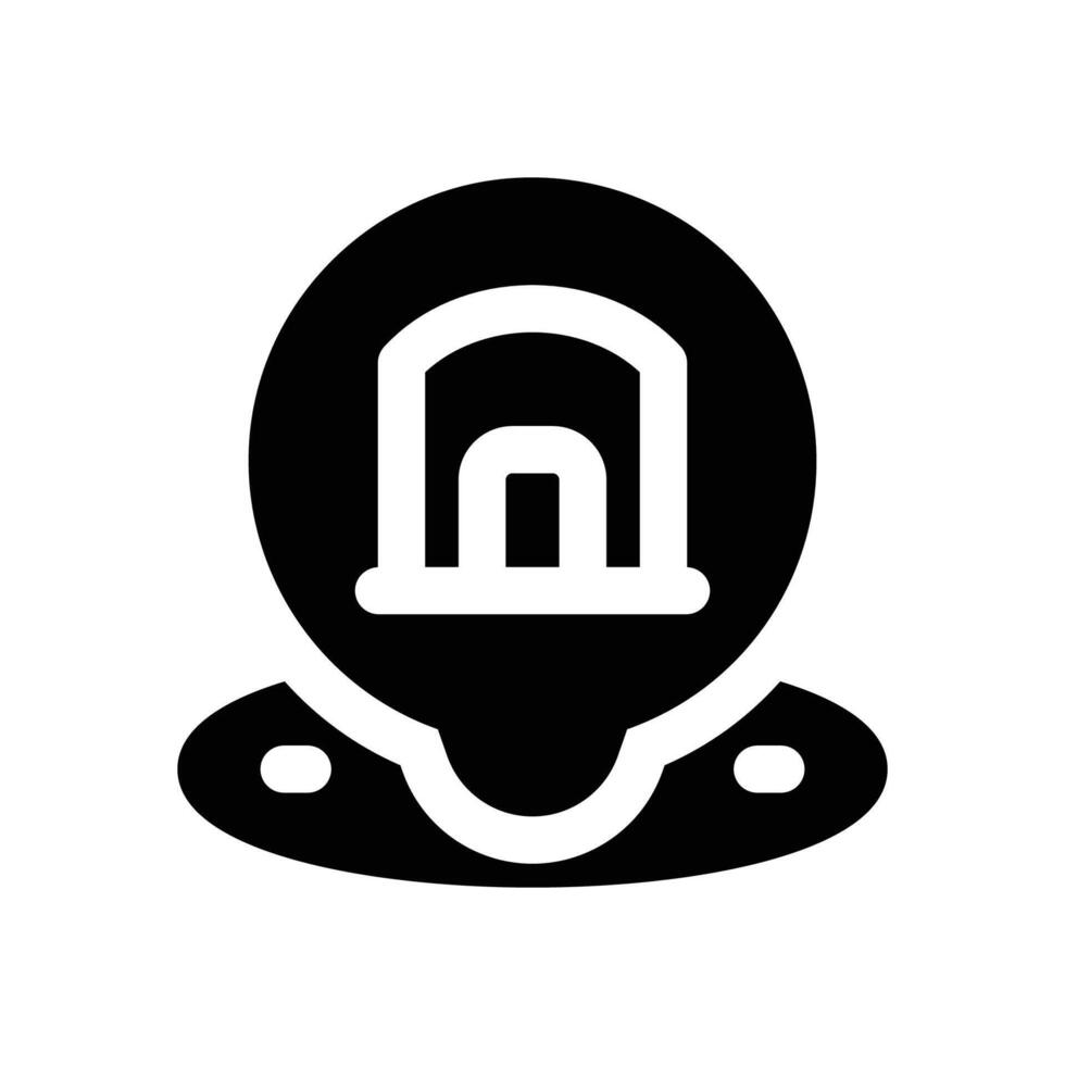 warehouse location glyph icon. Strong and solid icon for websites and mobile apps. vector