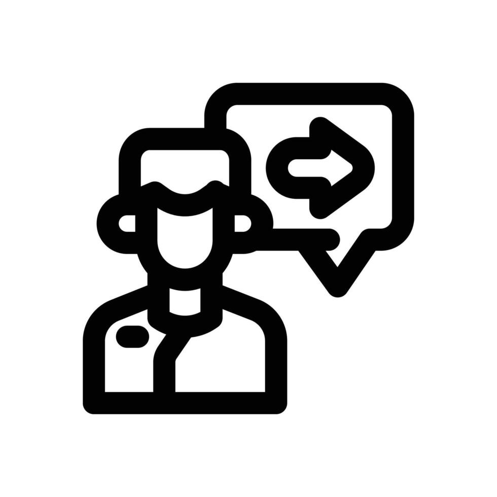 guidance line icon. Clean and minimalist icon for websites, mobile apps, presentations, and logos. Fully scalable and customizable for any project. vector