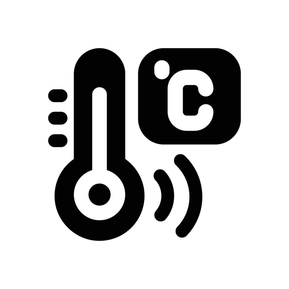 temperature sensor glyph icon. Strong and solid icon for websites and mobile apps. vector