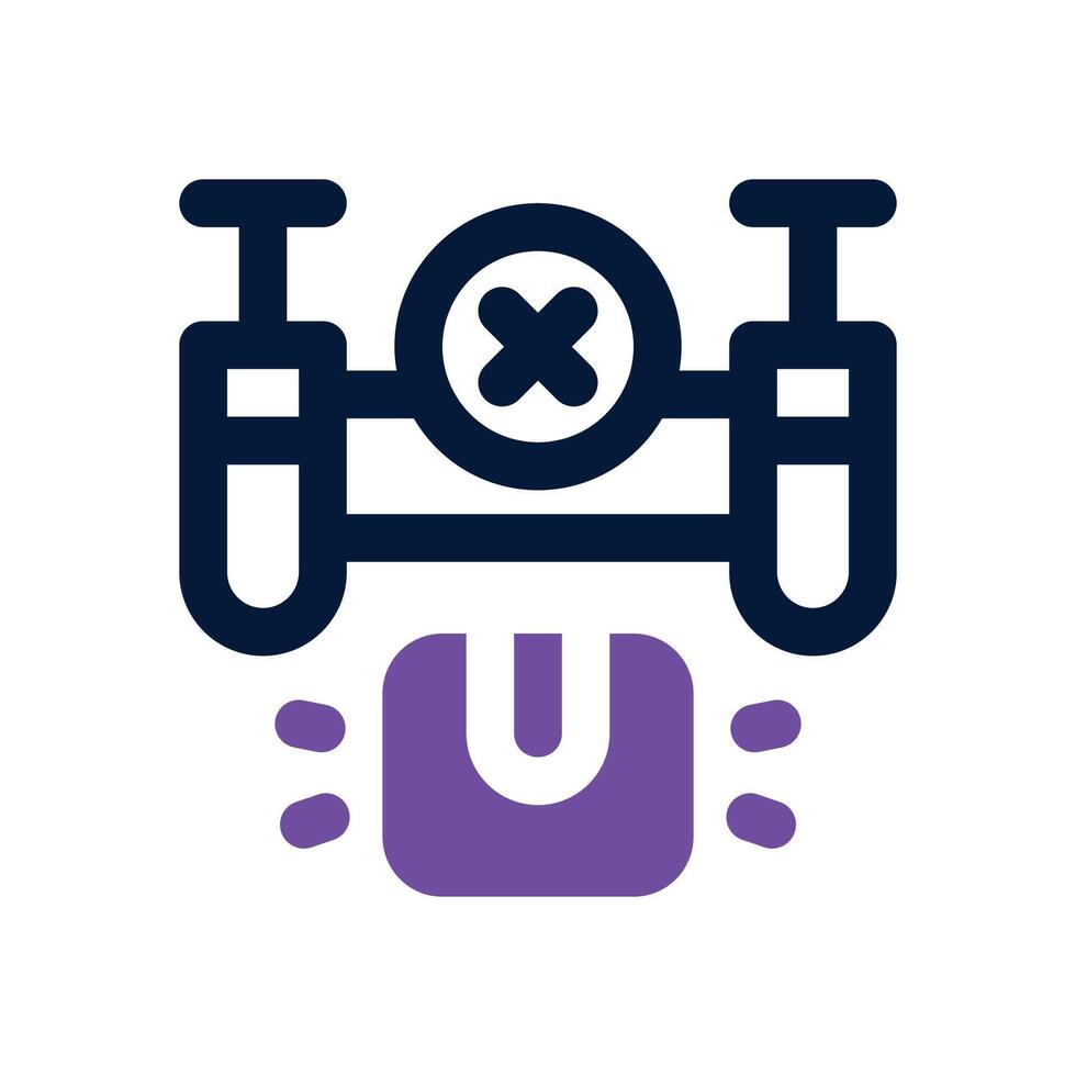 drone delivery dual tone icon. Sleek and modern icon for websites and mobile apps. vector