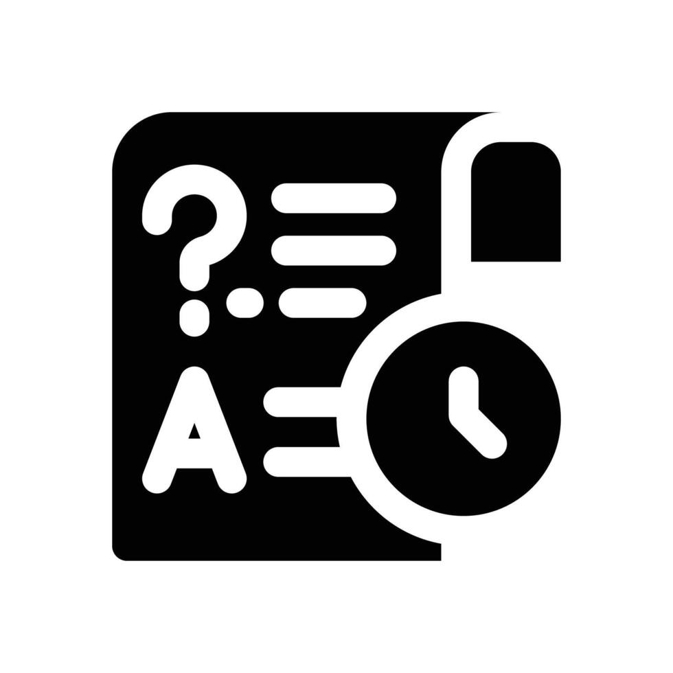 quiz glyph icon. Strong and solid icon for websites, mobile interfaces, presentations, and visual branding. High quality and easy to edit. vector