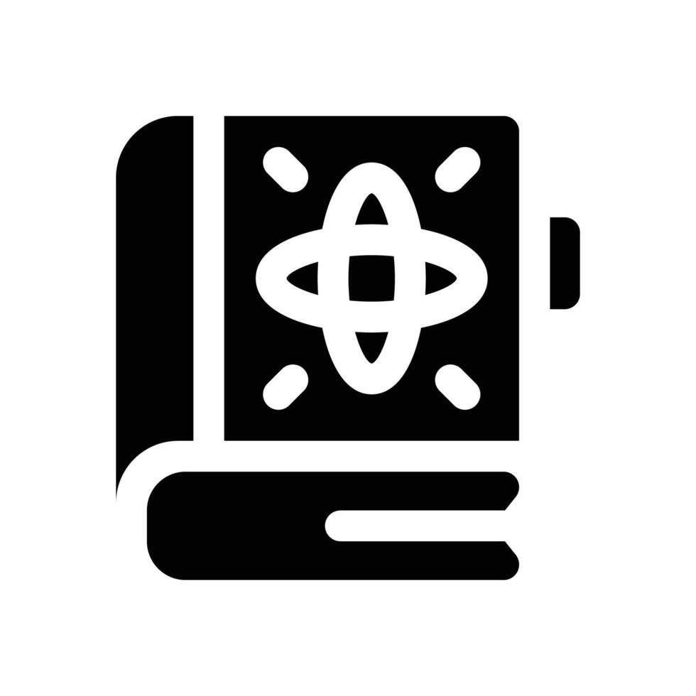 science book glyph icon. Strong and solid icon for websites and mobile apps. vector