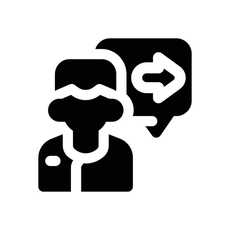 guidance glyph icon. Strong and solid icon for websites, mobile interfaces, presentations, and visual branding. High quality and easy to edit. vector