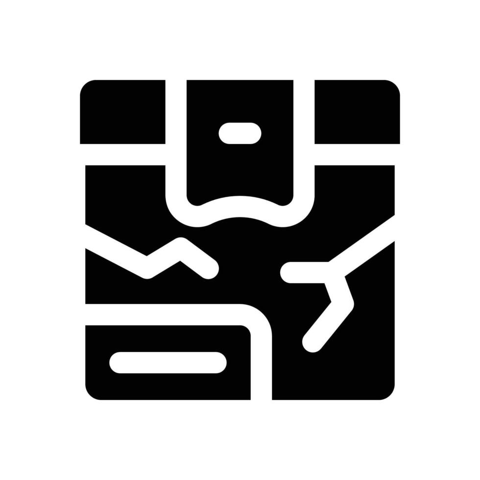 broken box glyph icon. Strong and solid icon for websites and mobile apps. vector