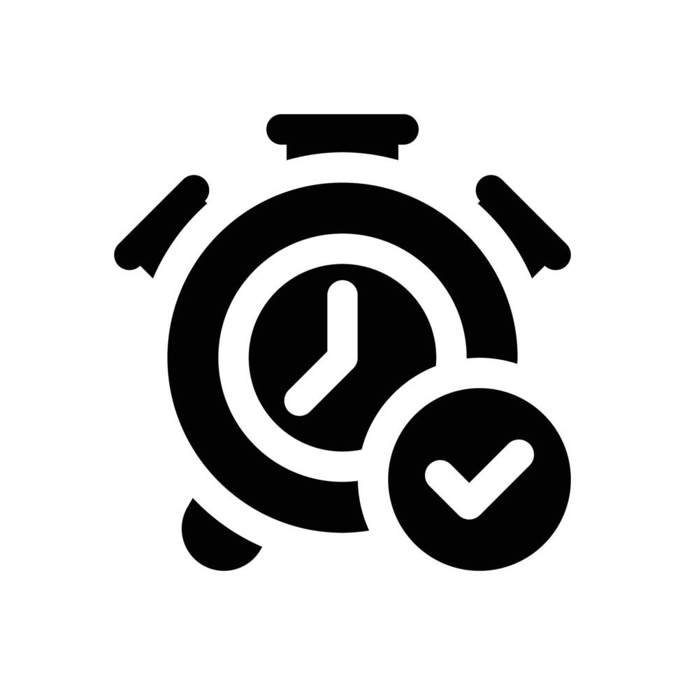 on time glyph icon. Strong and solid icon for websites, mobile interfaces, presentations, and visual branding. High quality and easy to edit. vector
