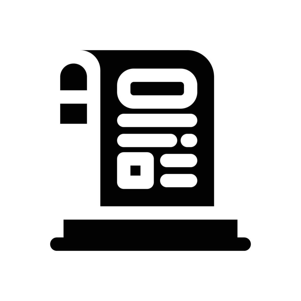 receipt glyph icon. Strong and solid icon for websites, mobile interfaces, presentations, and visual branding. High quality and easy to edit. vector