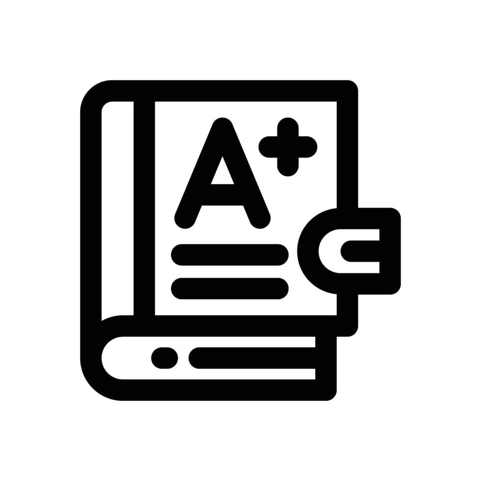 gradebook line icon. Clean and minimalist icon for websites, mobile apps, presentations, and logos. Fully scalable and customizable for any project. vector