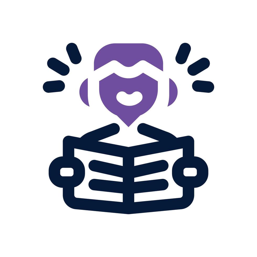reading book dual tone icon. Sleek and modern icon for websites and mobile apps. vector