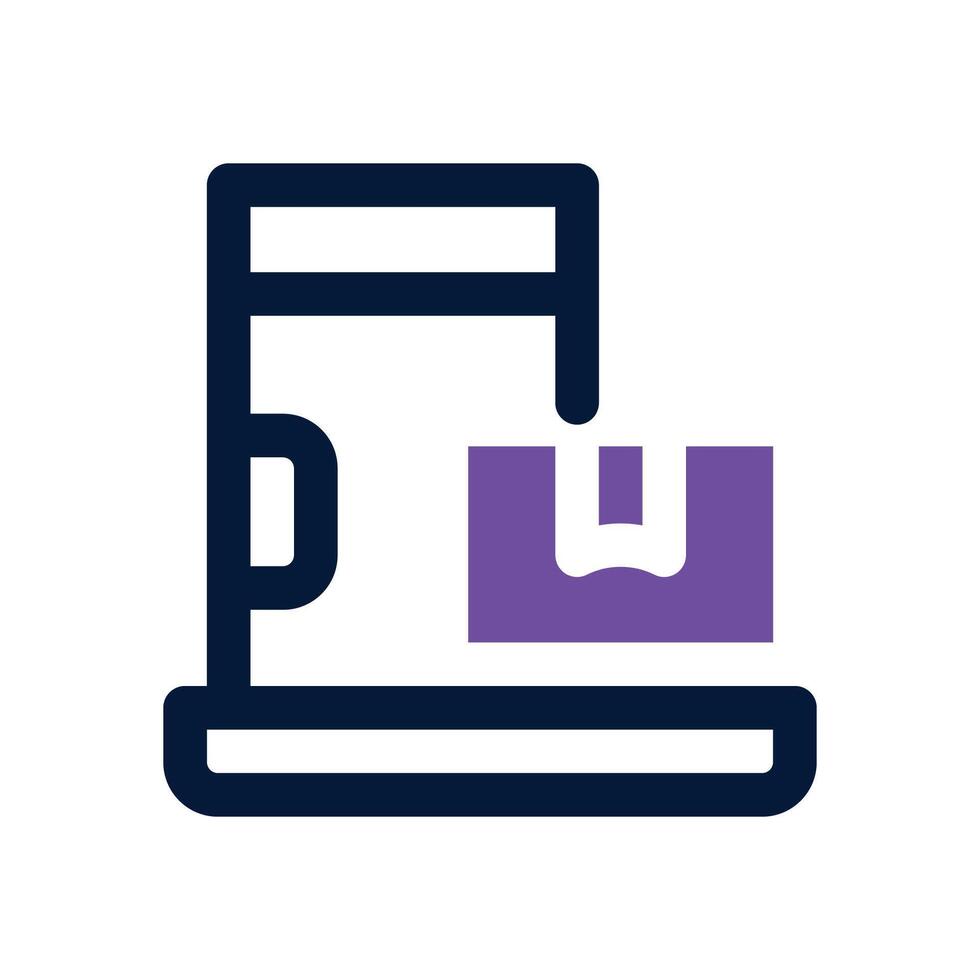 door delivery dual tone icon. Sleek and modern icon for websites and mobile apps. vector